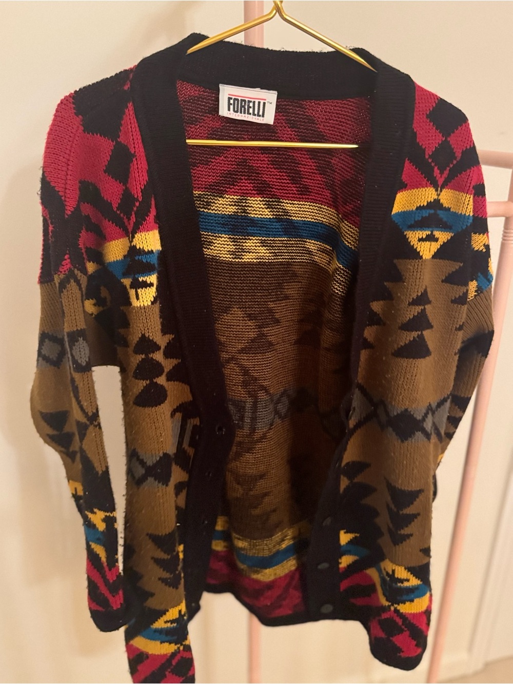Women's Multicolor Aztec Knit Cardigan